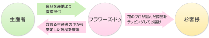 市場仕入れでも産地直送でもない、フラワーズ･ドゥのオリジナルです