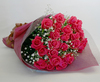 ◆バラ（薔薇）の花束◆ピンク２５本　かすみ草付き