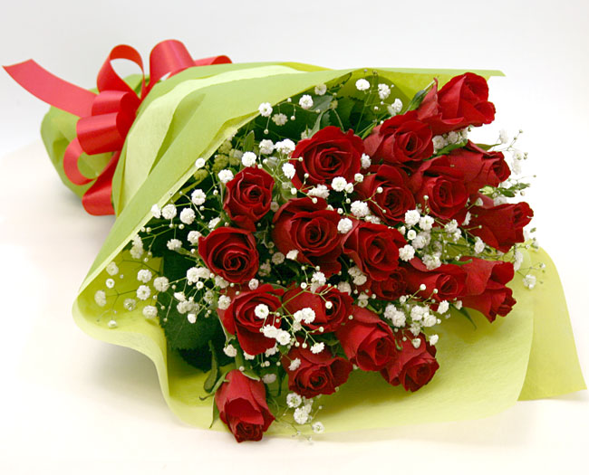 バラ 薔薇 の花束 レッド２０本 かすみ草付き バラの花束 Com