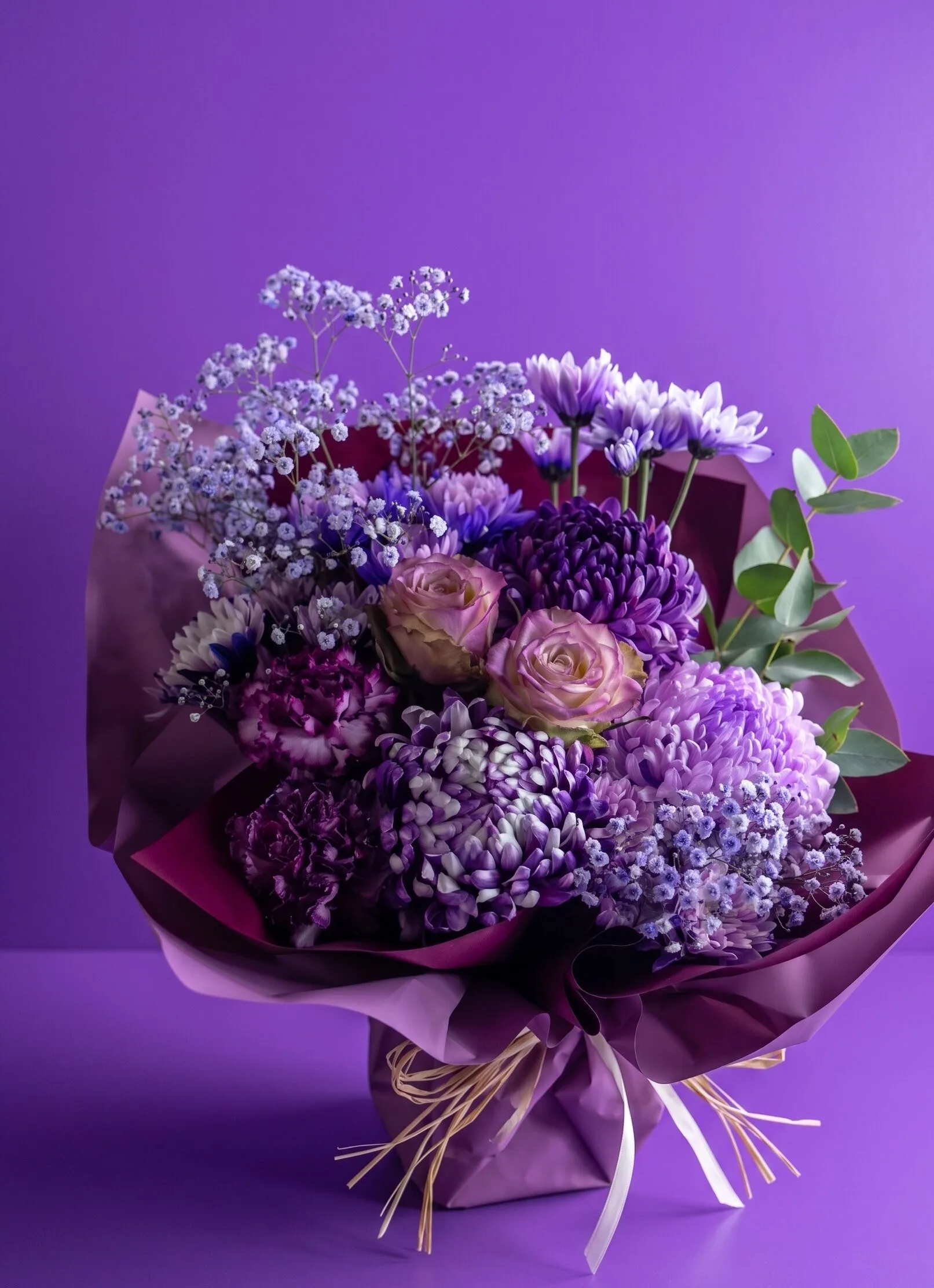 出産お祝い花 -LOVERY PURPLE