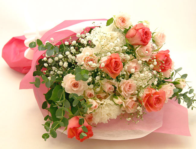 卒業祝いの花 花束 レディピンク 花の贈り物はフラワーズ ドゥ 花キューピット加盟店