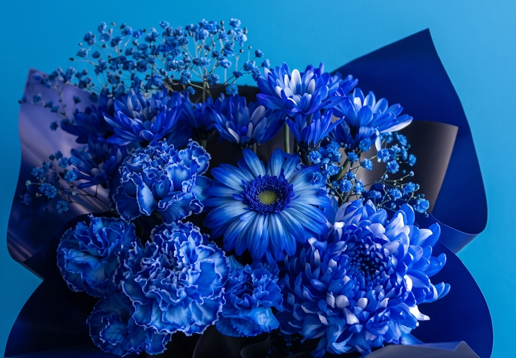 お盆のお供え花 -CUTE BLUE