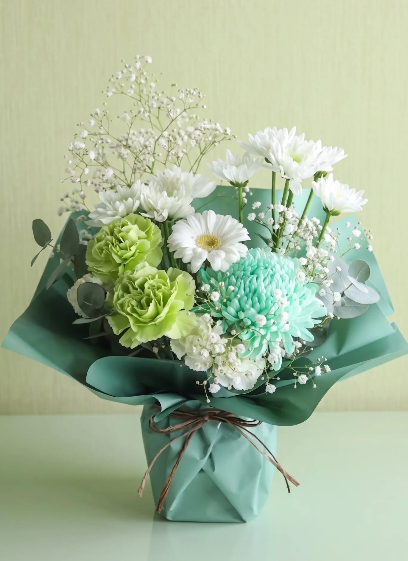 お祝い返し、内祝い花  -GREEN & WHITE