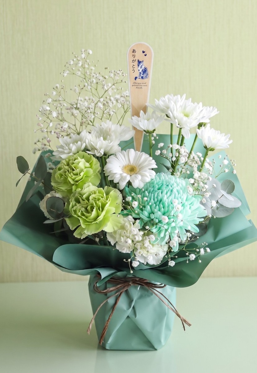 月命日お供え花 -GREEN & WHITE