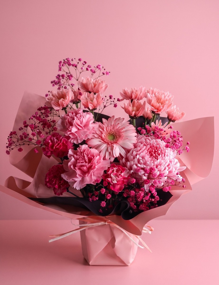 ピンクの花　フラワーアレンジメント