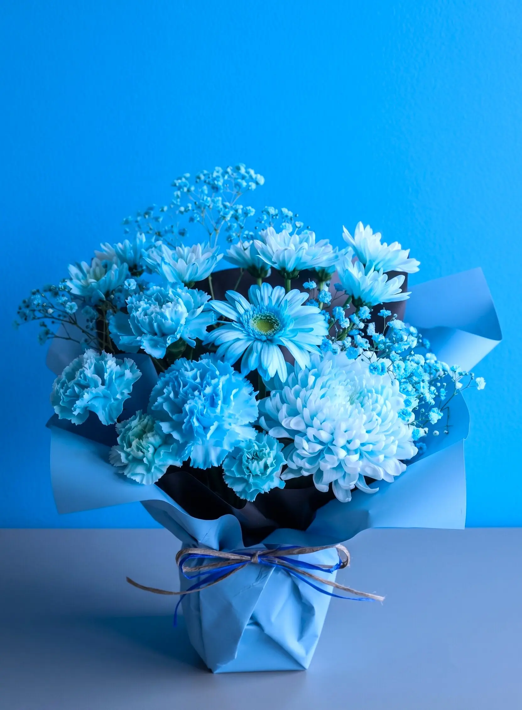 個展、出展お祝い花-CUTE TURQUOISE