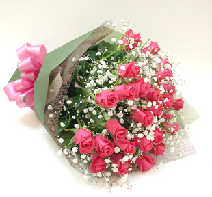 バラ花束 ピンク２８本 花の贈り物はフラワーズ ドゥ 花キューピット加盟店